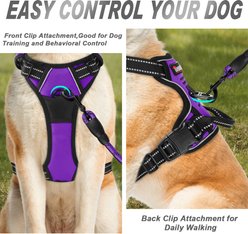 BARKBAY Front Clip Reflective No Pull Dog Harness, Purple, Large: 24.5 to 32.5-in chest slide 2 of 9