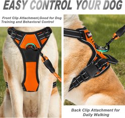BARKBAY Front Clip Reflective No Pull Dog Harness, Orange, Medium: 22.5 to 28-in chest slide 2 of 9