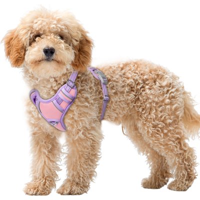 BARKBAY BARKBAY Air Reflective No-Pull Dog Harness with ID Tag Pocket, Baby Pink & Violet Purple, X-Small: 15.5 to 19.5-in chest