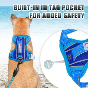 BARKBAY Air Reflective No-Pull Dog Harness with ID Tag Pocket, Sapphire Blue & Blue, Large: 24.5 to 32.5-in chest