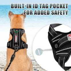 BARKBAY Air Reflective No-Pull Dog Harness with ID Tag Pocket, Black, Large: 24.5 to 32.5-in chest slide 2 of 9