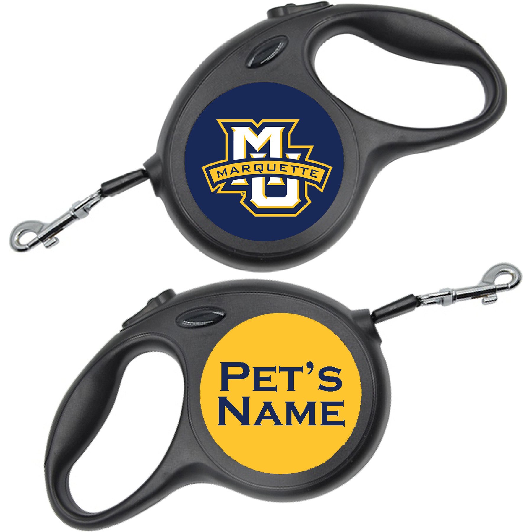 ShopInstaPets Retractable Dog Walking Leash, Black, 16-ft long, 1/2-in wide, Marquette Golden Eagles