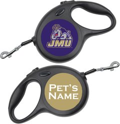 ShopInstaPets James Madison Dukes Retractable Dog Walking Leash, Black, 16-ft long, 1/2-in wide