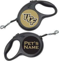 ShopInstaPets UCF Knights Retractable Dog Walking Leash, Black, 16-ft long, 1/2-in wide
