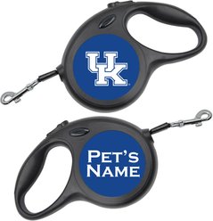 ShopInstaPets Kentucky Wildcats Retractable Dog Walking Leash, Black, 16-ft long, 1/2-in wide