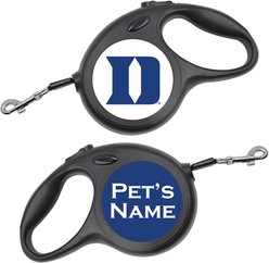 ShopInstaPets Duke Blue Devils Retractable Dog Walking Leash, Black, 16-ft long, 1/2-in wide
