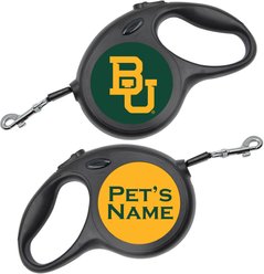 ShopInstaPets Baylor Bears Retractable Dog Walking Leash, Black, 16-ft long, 1/2-in wide