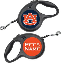 ShopInstaPets Auburn Tigers Retractable Dog Walking Leash, Black, 16-ft long, 1/2-in wide