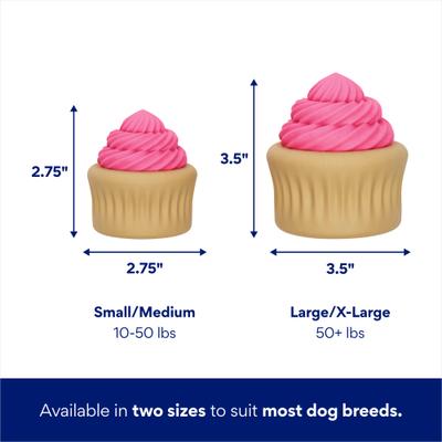 Show full view: Frisco Vanilla Flavored Cupcake Rubber Chew Dog Toy for Heavy Chewers, Large/X-Large slide 2 of 9