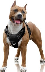 BARKBAY Air Reflective No-Pull Dog Harness with ID Tag Pocket, Black, Large: 24.5 to 32.5-in chest