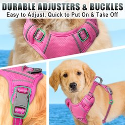 BARKBAY Air Reflective No-Pull Dog Harness with ID Tag Pocket, Pink, X-Small: 15.5 to 19.5-in chest slide 2 of 9