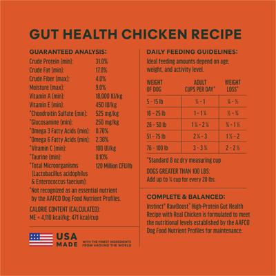 Show full view: Instinct RawBoost Adult High Protein Grain-Free Gut Health Recipe Dry Dog Food, 3.5-lb bag slide 9 of 12