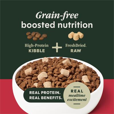 Show full view: Instinct RawBoost Adult High Protein Grain-Free Real Beef Recipe Dry Dog Food, 20-lb bag slide 5 of 12