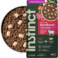 Instinct RawBoost Small Breed Adult High Protein Grain-Free Real Beef Recipe Dry Dog Food, 3.5-lb bag