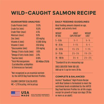 Show full view: Instinct RawBoost Adult High Protein Grain-Free Real Salmon Recipe Dry Dog Food, 3.5-lb bag slide 9 of 12