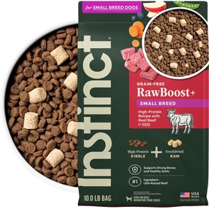 Instinct RawBoost Small Breed Adult High Protein Grain-Free Real Beef Recipe Dry Dog Food, 10-lb bag