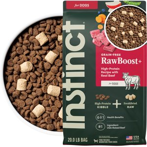 Instinct Raw Boost Adult Grain-Free Real Beef Recipe Dry Dog Food, 20-lb bag