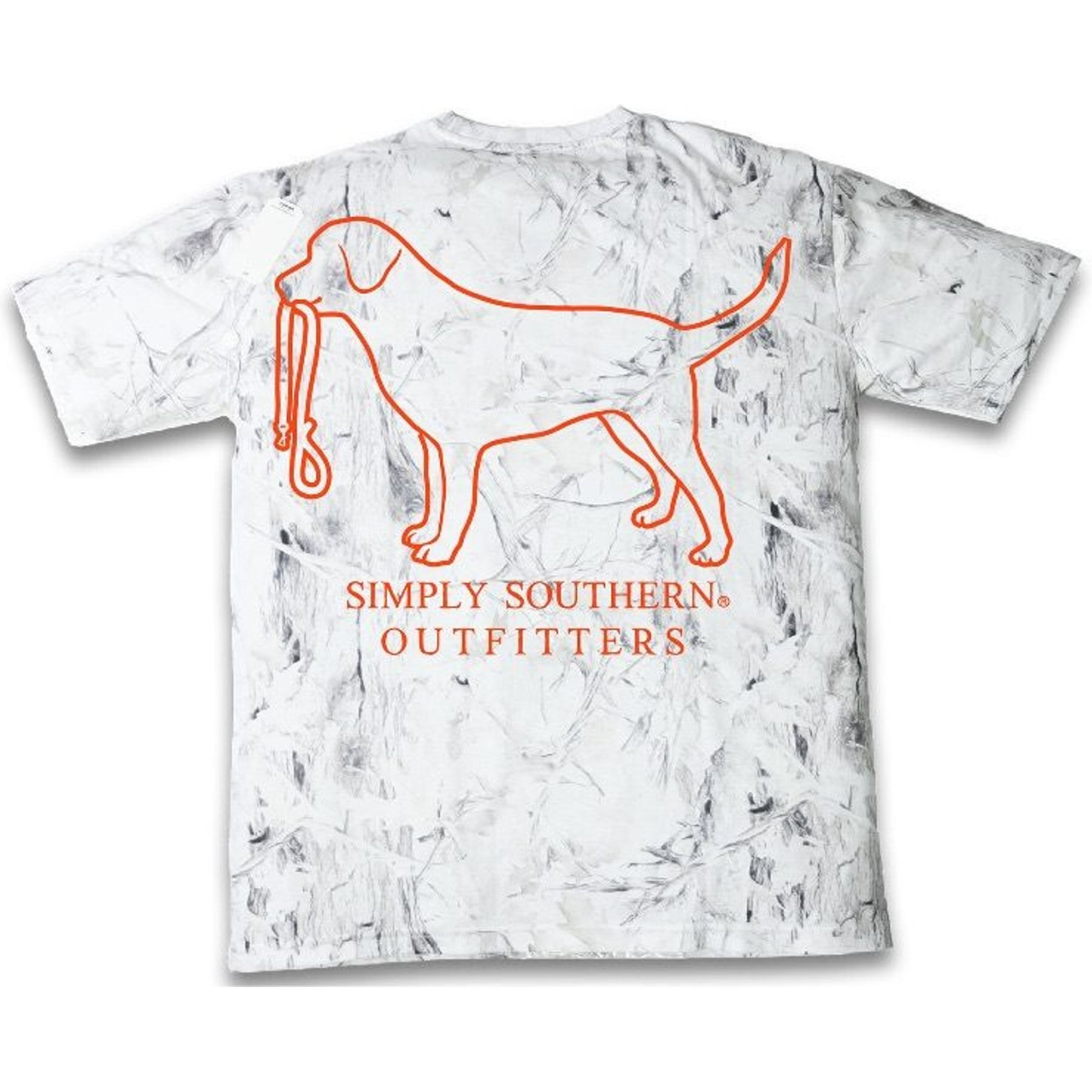 Simply Southern Orange Dog Silhouette Tee, White Camo, X-Large