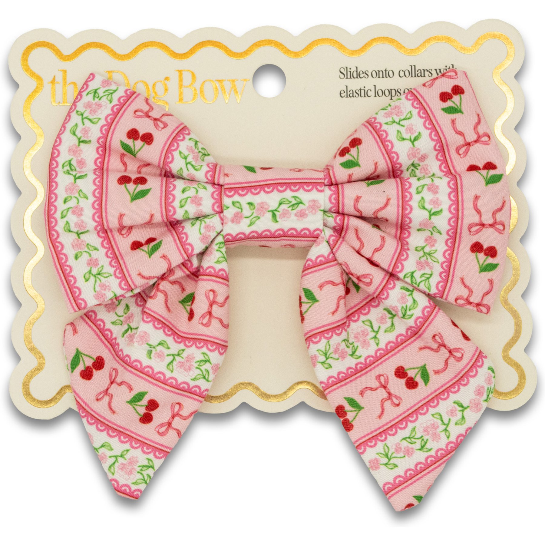 Simply Southern Cherry Stripes Dog Bow Tie
