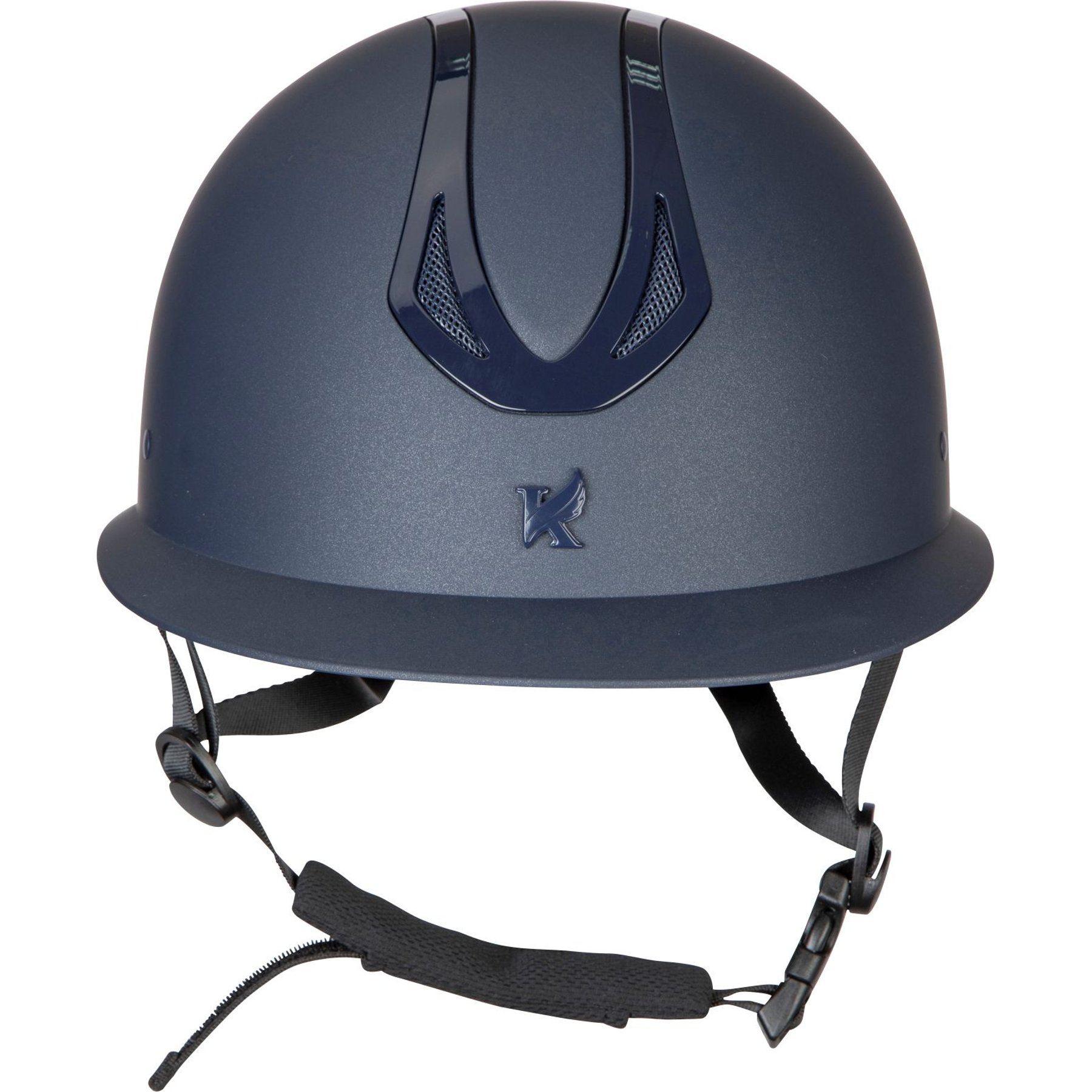 Shires Equestrian Products Karben Silvia Wide Peak Horse Riding Helmet, Navy, Medium