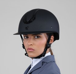 Shires Equestrian Products Karben Silvia Wide Peak Horse Riding Helmet, Black, X-Large slide 2 of 9
