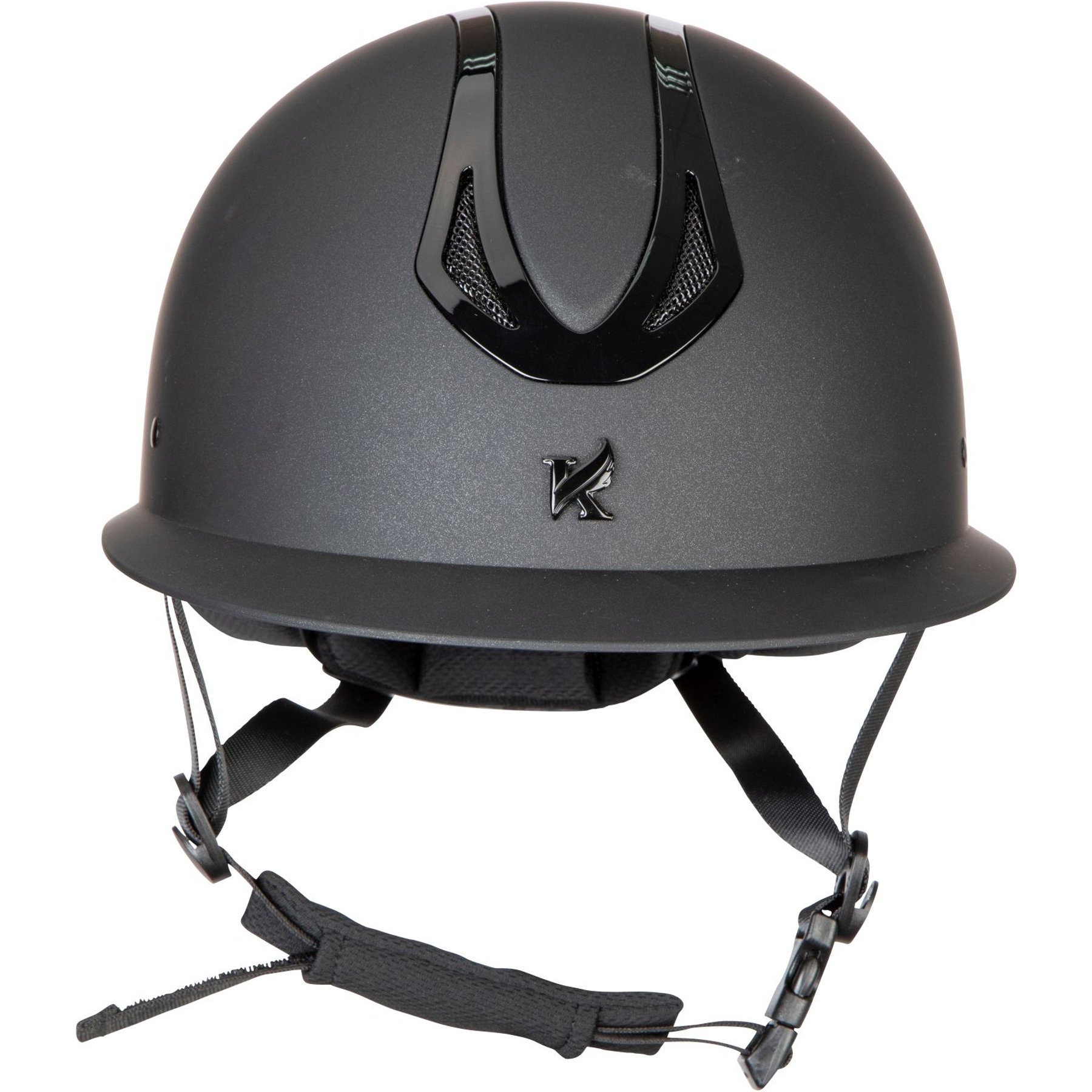 Shires Equestrian Products Karben Silvia Wide Peak Horse Riding Helmet, Black, Small