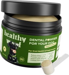 Healthy Woof Oral Care Bone Broth Dental Powder Supplement for Dogs, 4.2-oz jar slide 1 of 7
