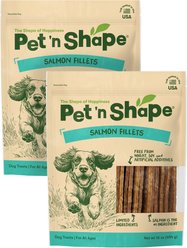 Pet 'n Shape Salmon Jerky Fillets Soft & Chewy Dog Treats, 16-oz bag, bundle of 2