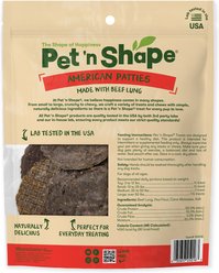 Pet 'n Shape American Patties Beef Lung Dehydrated Dog Treats, 16-oz bag slide 2 of 8