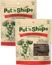 Pet 'n Shape American Patties Beef Lung Dehydrated Dog Treats, 16-oz bag, bundle of 2