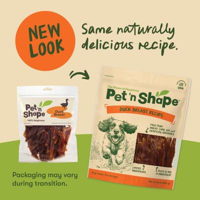 Show full view: Pet 'n Shape Duck Breast Fillets Dog Treats, 16-oz bag, bundle of 2 slide 3 of 10