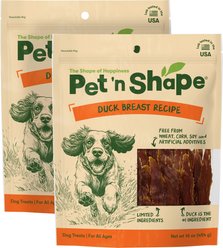 Pet 'n Shape Duck Breast Fillets Dog Treats, 16-oz bag, bundle of 2