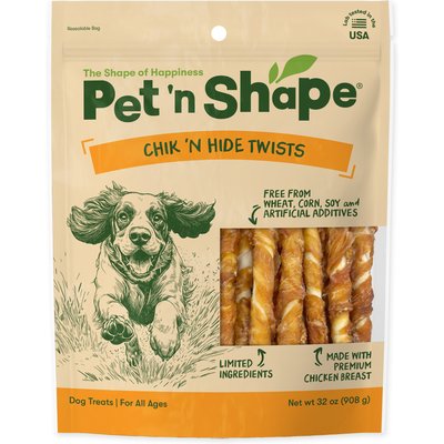 Pet 'n Shape Pet 'n Shape Chik 'n Hide Twists Chicken-Wrapped Twists Rawhide Dog Chew, 32-oz bag