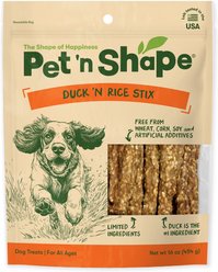 Pet 'n Shape Duck 'n Rice Stix Dog Treats, 16-oz bag