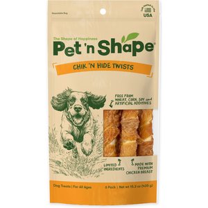 Pet 'n Shape All-Natural Chicken Hide Twists Dog Treats, 15.3-oz bag