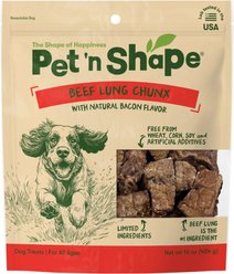 Pet 'n Shape Beef Lung CHUNX Bacon Flavor Dog Treats, 1-lb bag