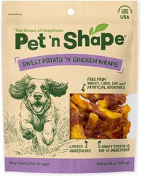 Pet 'n Shape Grain-Free Chik 'n Sweet Potato Dog Treats, 1-lb bag