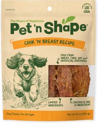 Pet 'n Shape Chik 'n Breast Grain-Free Chicken Jerky Dog Treats, 1-lb bag