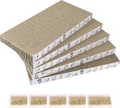 PatiencET Reversible Texture Design 17-in Cardboard Cat Scratching Pad, Brown, 5 count