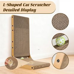 PatiencET 26-in L-Shape Cardboard Cat Scratching Board, Brown slide 2 of 7