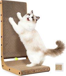 PatiencET 26-in L-Shape Cardboard Cat Scratching Board, Brown