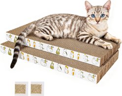 PatiencET Flat Double-Sided 16.93-in Cardboard Cat Scratching Board with Catnip, Brown, 2 count slide 2 of 8