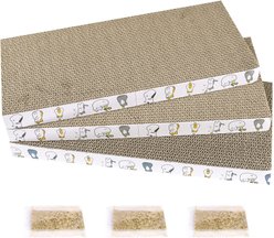 PatiencET Reversible Texture Design 17-in Cardboard Cat Scratch Pad, Brown, 3 count