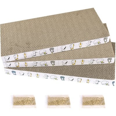 PatiencET PatiencET Reversible Texture Design 17-in Cardboard Cat Scratch Pad, Brown, 3 count