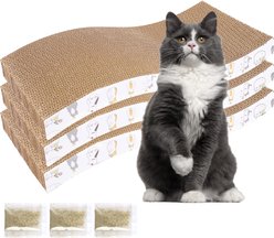 PatiencET 17.3-in Recycle Corrugated Lounger Sofa Cat Scratching Pad, Brown, 3 count