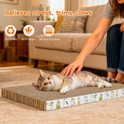PatiencET 17.3-in Reversible Cardboard Flat Cat Scratching Boards with Catnip, Brown, 4 count slide 2 of 7