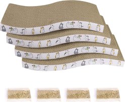 PatiencET 17-in Reversible Cardboard Cat Scratch Pad, Brown, 4 count