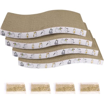PatiencET PatiencET 17-in Reversible Cardboard Cat Scratch Pad, Brown, 4 count