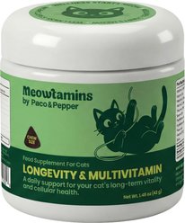 PACO & PEPPER Meowtamins Longevity & Multivitamin Chew Supplement for Cats, 60 count