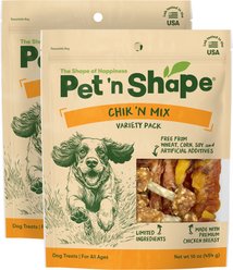 Pet 'n Shape Chik 'n Mix Assorted Variety Pack Rawhide Dog Chew, 16-oz bag, bundle of 2